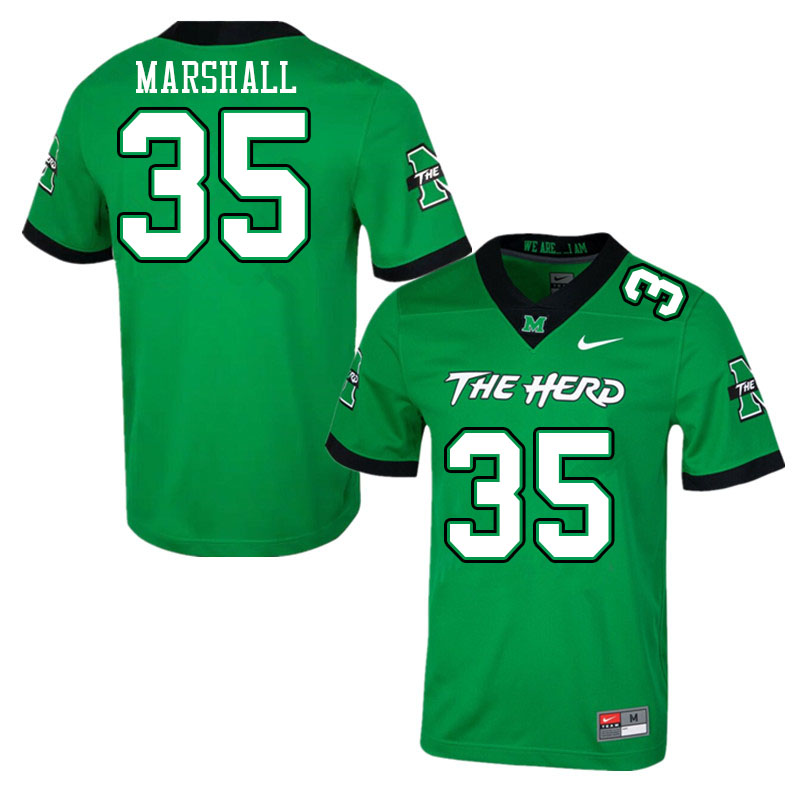 Men #35 Jackson Marshall Marshall Thundering Herd College Football Jerseys Stitched-Green